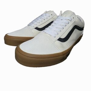 Vans Marshmallow and Black Old Skool Sneakers